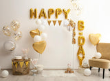 Golden Balloon Happy Birthday Backdrops Birthday Backdrop IBD-24119