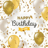 Golden Balloon Happy Birthday Background Custom Text for Baby Shower Backdrop IBD-19563