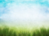 Green Grass Bud Sky Dim Background Photo Portrait Backdrop for Baby IBD-19793