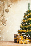 Hanging Christmas Tree White Wall Festival Backdrops IBD-19207