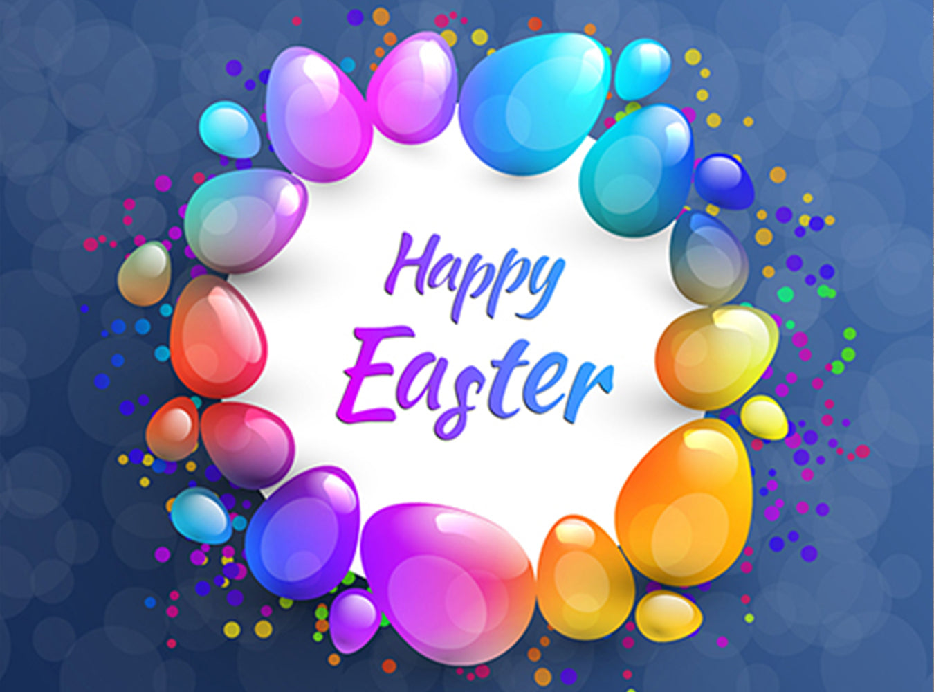 Happy Easter Colorful Eggs Background For Photography IBD-24529