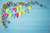 Happy Birthday Flag Board Background Baby Shower Backdrop for Party Ideas IBD-19559