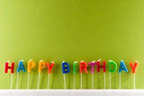 Happy Birthday Light Green Background Photography Backdrop for Baby Shower IBD-19558