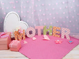 Holiday Background Mothers Day Pink Handmade Paper Letter Portrait Photography Backdrop IBD-20112