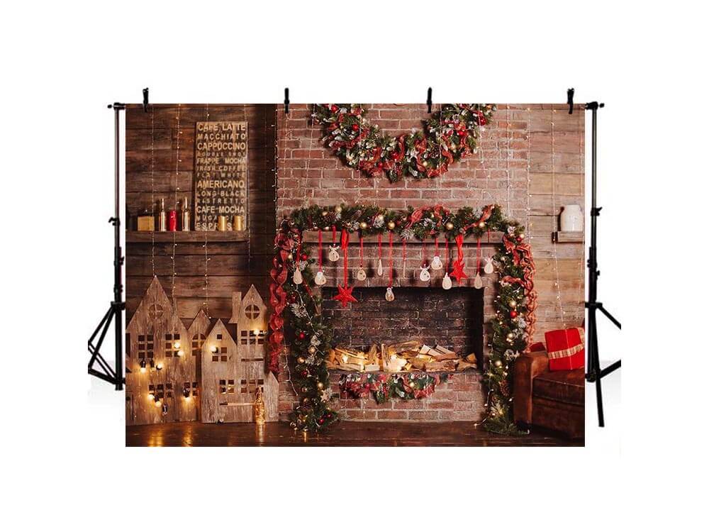 Christmas Decorations Wall Background Photography Backdrops IBD-19186