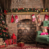 Christmas Tree Sofa Background Photography Backdrops IBD-19215 size:1x1