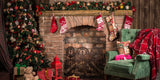 Christmas Tree Sofa Background Photography Backdrops IBD-19215 size:2x1