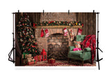 Christmas Tree Sofa Background Photography Backdrops IBD-19215