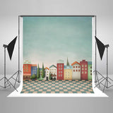 Colorful Toy Town Children Background Baby Shower Backdrop for Photography IBD-19576