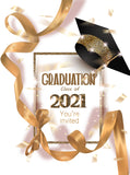 Class of 2021 Gold Graduation Party Decor Background IBD-24659