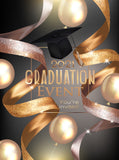 Graduation Party Ribbons Decor Background Banner IBD-24663