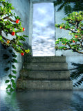 Fairytale Stone Stage Fruit Tree Photography Backdrop IBD-246745