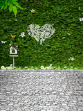 White Little Daisy Against Green Plant Wall Backdrop IBD-246748