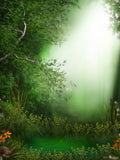 Fairytale Green Forest Jungle Photography Backdrops IBD-246749