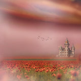 Fairy Tale Tulip Flower Castle Photography Backdrop IBD-246787