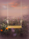 Fantastic Landscape TikTok Purple Flower And Swing Backdrop IBD-246803