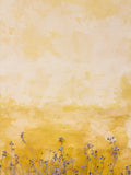 Yellow Abstract Textured Decored With Flowers Backdrop IBD-246806