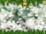 Christmas Glitter Stars Decored With Grand Fir Backdrop IBD-246811