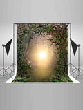 Fairy Tale White Flowers Shrub Arch Woods Backdrops IBD-246827