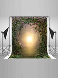 Fairy Tale White Flowers Shrub Arch Woods Backdrops IBD-246827