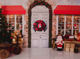 Christmas Interior Decor Santa Door Window Background IBD-246829