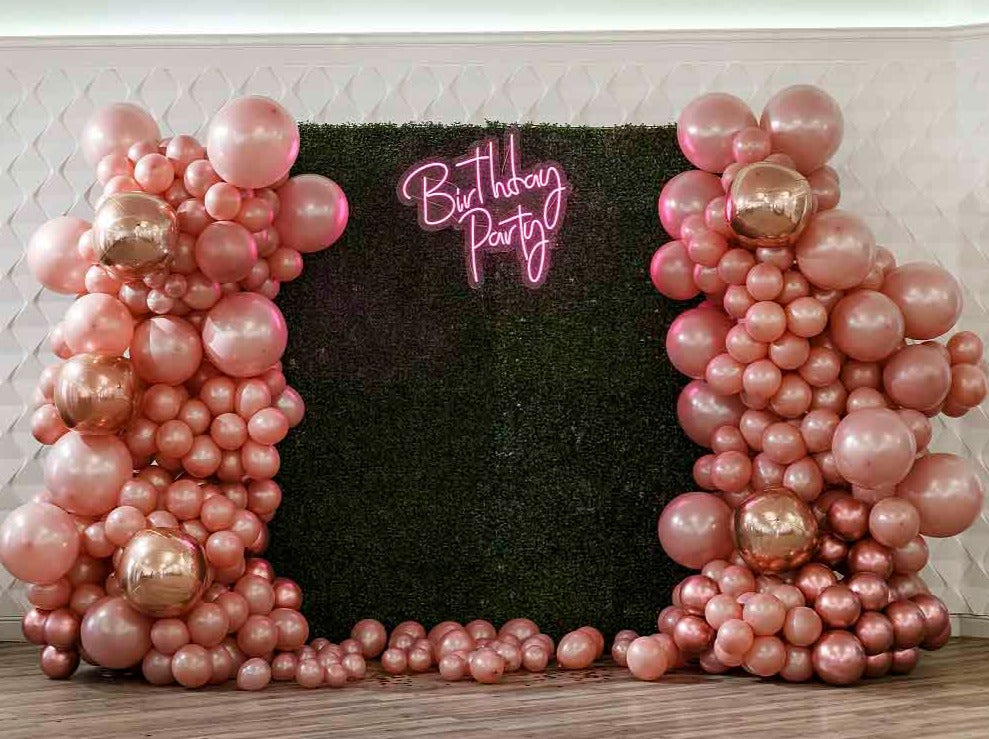 Pink Balloon Arch Background For Birthday Party IBD-246831