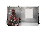 Christmas Tree Against Brick Wall Backdrop IBD-246834