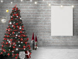 Christmas Tree Against Brick Wall Backdrop IBD-246834