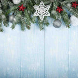 Christmas Decor Wood With Fir Grand Leaf Backdrop IBD-246844