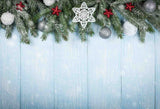 Christmas Decor Wood With Fir Grand Leaf Backdrop IBD-246844