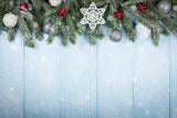 Christmas Decor Wood With Fir Grand Leaf Backdrop IBD-246844