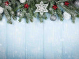 Christmas Decor Wood With Fir Grand Leaf Backdrop IBD-246844