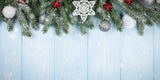 Christmas Decor Wood With Fir Grand Leaf Backdrop IBD-246844