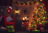Christmas Deer Doll Tree Decor Gift Box Light String Backdrop IBD-246845