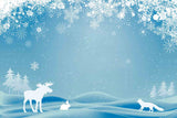 Christmas Paper Cut Deer Rabbit And Wolf With Snowflake Backdrop IBD-246847 gallary-3