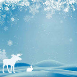 Christmas Paper Cut Deer Rabbit And Wolf With Snowflake Backdrop IBD-246847 gallary-4