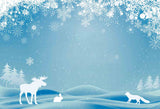 Christmas Paper Cut Deer Rabbit And Wolf With Snowflake Backdrop IBD-246847 size:2.2mx1.5m