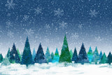 Green Christmas Grand Fir Forest Covered By Snow Backdrop IBD-246854