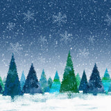 Green Christmas Grand Fir Forest Covered By Snow Backdrop IBD-246854