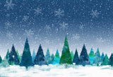 Green Christmas Grand Fir Forest Covered By Snow Backdrop IBD-246854