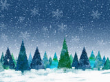 Green Christmas Grand Fir Forest Covered By Snow Backdrop IBD-246854