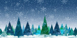 Green Christmas Grand Fir Forest Covered By Snow Backdrop IBD-246854