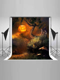 Spooky Wilderness Pumpkin Lantern Halloween Backdrop IBD-246861 gallary