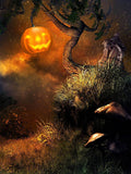 Spooky Wilderness Pumpkin Lantern Halloween Backdrop IBD-246861