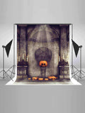 Evil Five-pointed Star Pumpkin Skull Halloween Backdrop IBD-246862 gallary