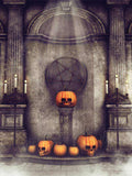 Evil Five-pointed Star Pumpkin Skull Halloween Backdrop IBD-246862