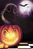 Spooky Halloween Pumpkin Lantern Moon Bat Backdrops IBD-246864 size:1.5x2.2