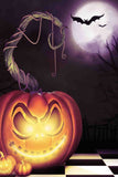 Spooky Halloween Pumpkin Lantern Moon Bat Backdrops IBD-246864 size:1x1.5