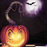 Spooky Halloween Pumpkin Lantern Moon Bat Backdrops IBD-246864 size:1x1