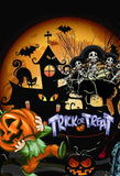 Spooky Halloween Skull Pumpkin Lantern Moon Bat Backdrop IBD-246865 size:1.5x2.2